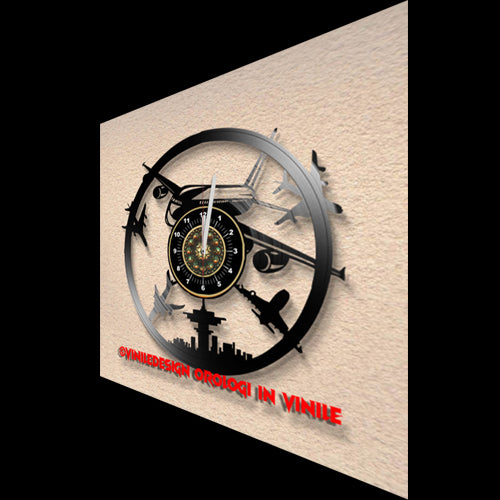OROLOGIO DA PARETE IN VINILE AEROPLANO