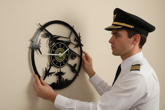 OROLOGIO DA PARETE IN VINILE AEROPLANO
