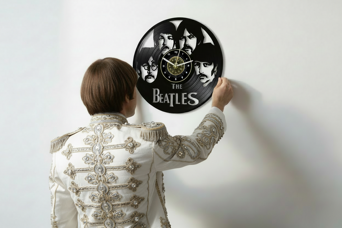 OROLOGIO DA PARETE IN VINILE BEATLES
