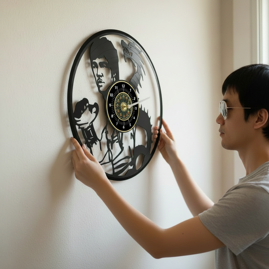 OROLOGIO DA PARETE IN VINILE BRUCE LEE THE DRAGON