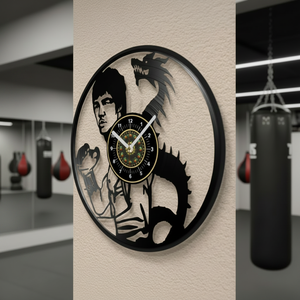 OROLOGIO DA PARETE IN VINILE BRUCE LEE THE DRAGON
