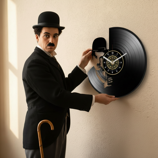 OROLOGIO DA PARETE IN VINILE CHARLIE CHAPLIN