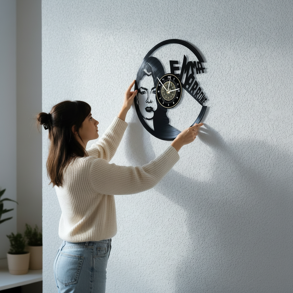 OROLOGIO DA PARETE IN VINILE EMMA M.