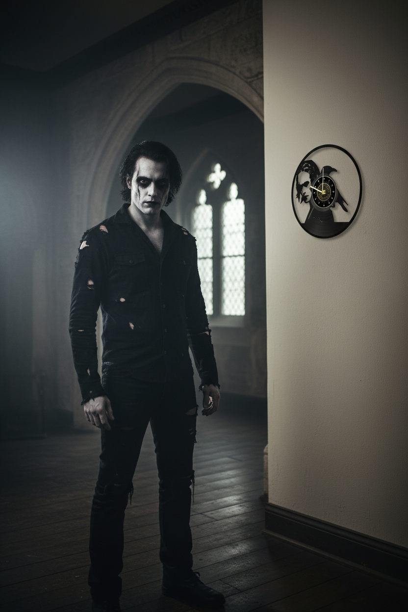 OROLOGIO DA PARETE IN VINILE IL CORVO 1