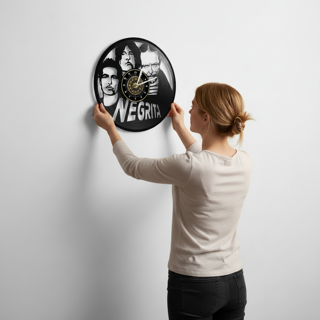 OROLOGIO DA PARETE IN VINILE NEGRITA