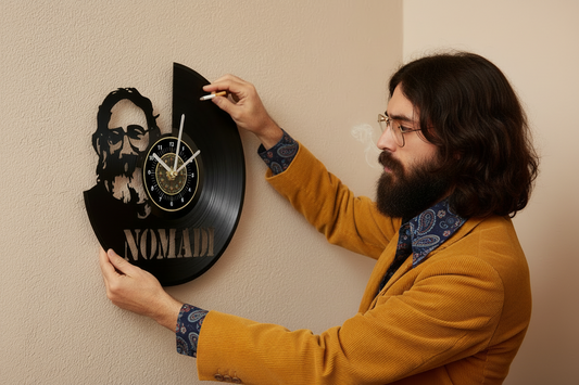 OROLOGIO DA PARETE IN VINILE NOMADI (VOLTO AUGUSTO)