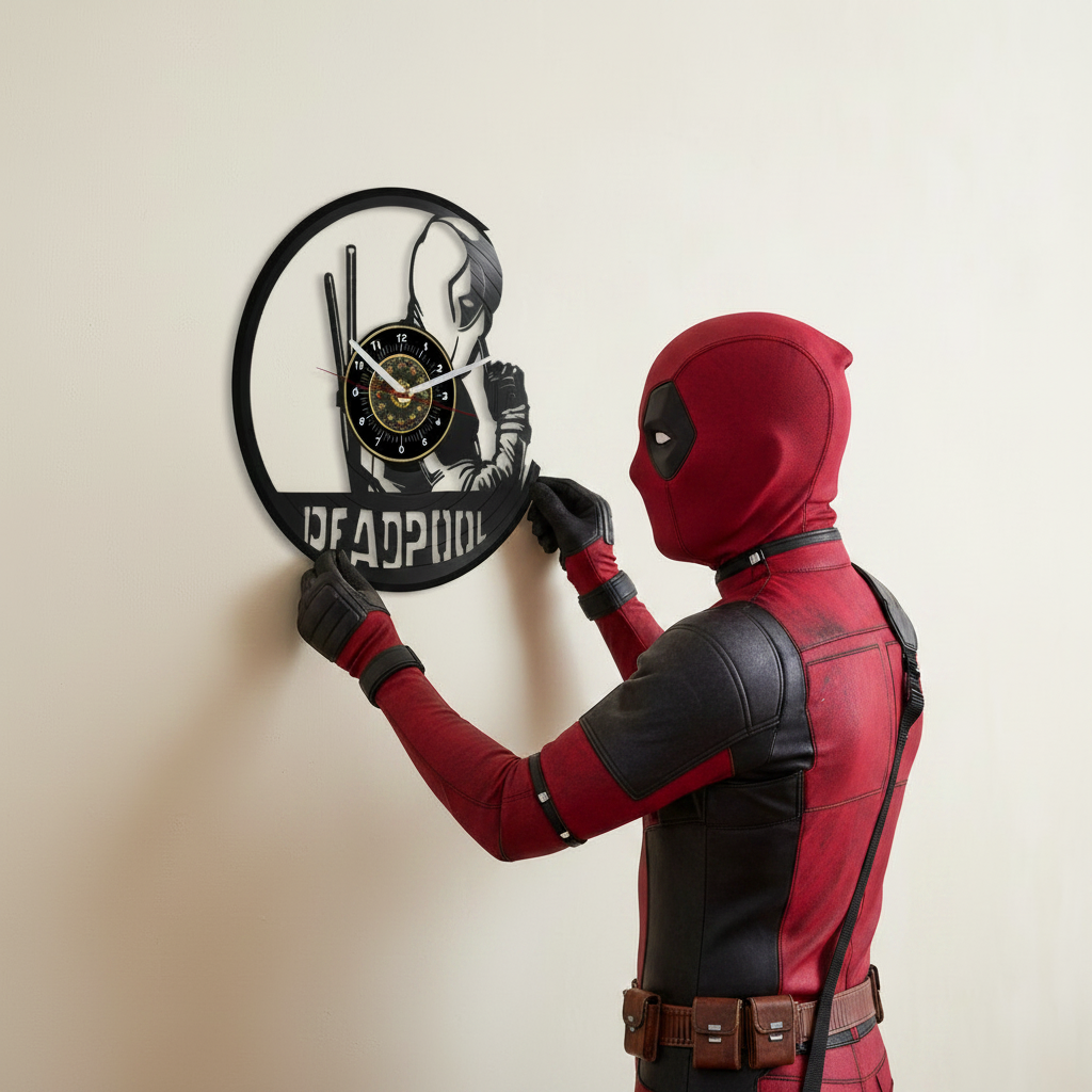 OROLOGIO DA PARETE IN VINILE DEADPOOL