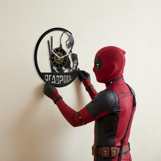 OROLOGIO DA PARETE IN VINILE DEADPOOL