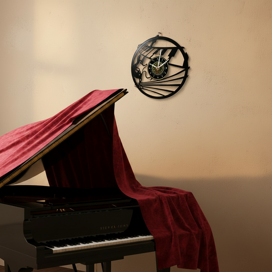 OROLOGIO DA PARETE IN VINILE TEMA MUSICALE